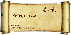 Lányi Anna névjegykártya